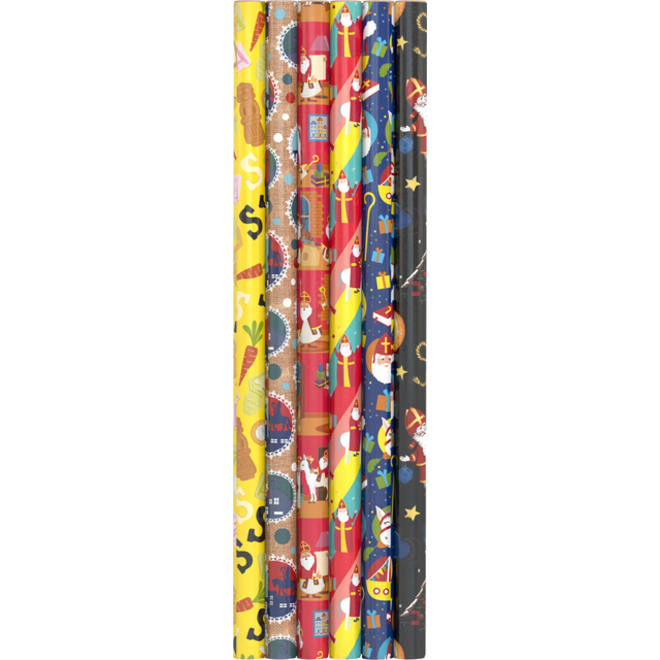 Inpakpapier Sint 200x70cm assorti