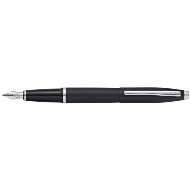 Schrijfset Cross balpen en vulpen Calais medium mat zwart