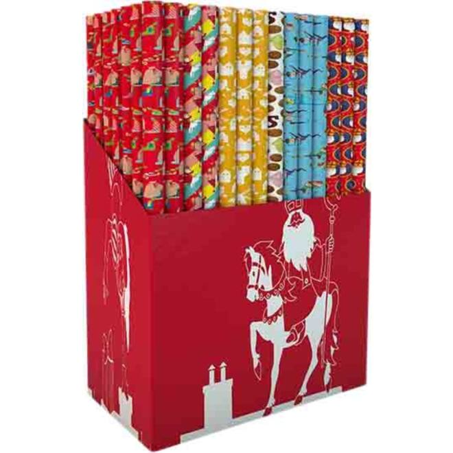Inpakpapier sint 250x46,5cm assorti