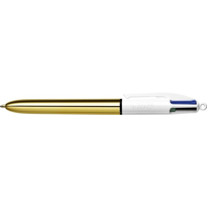Balpen Bic 4kleuren shine medium goud