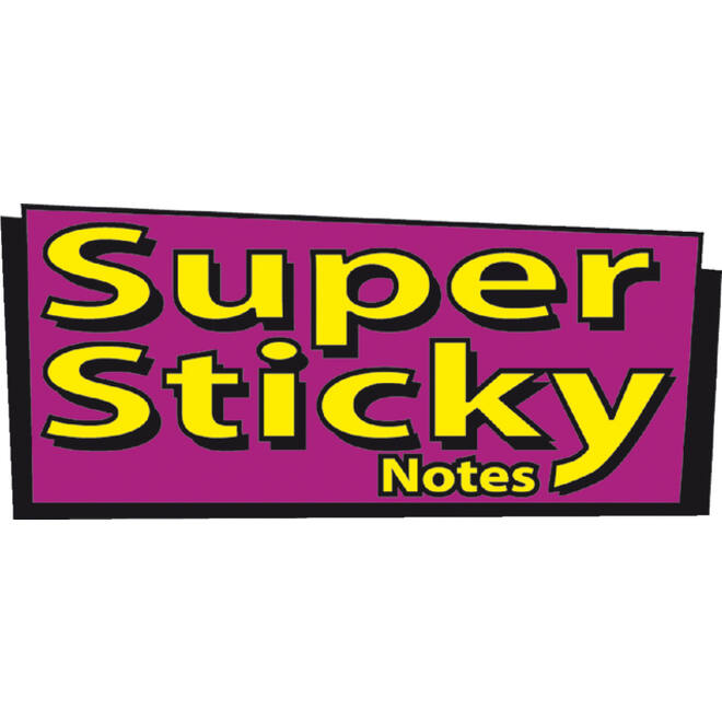 Memoblok Post-it 654 Super Sticky 76x76mm canary yellow