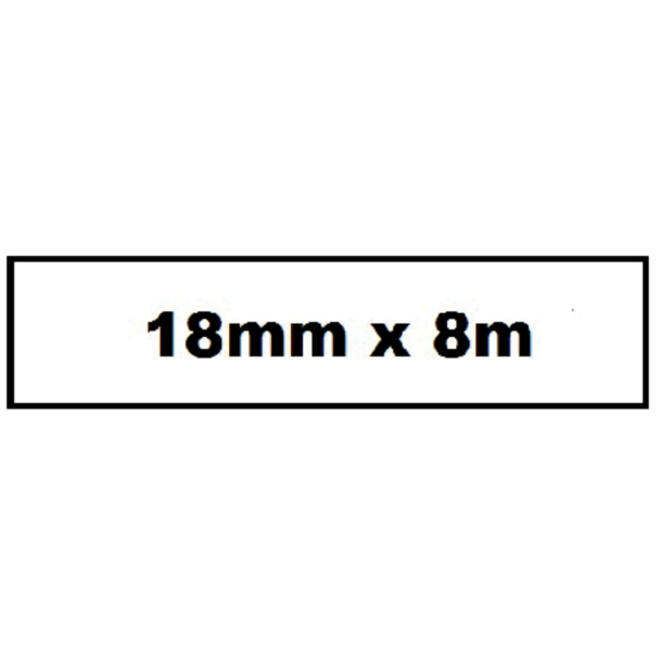 Labeltape Quantore TZE-241 18mm x 8m wit/zwart