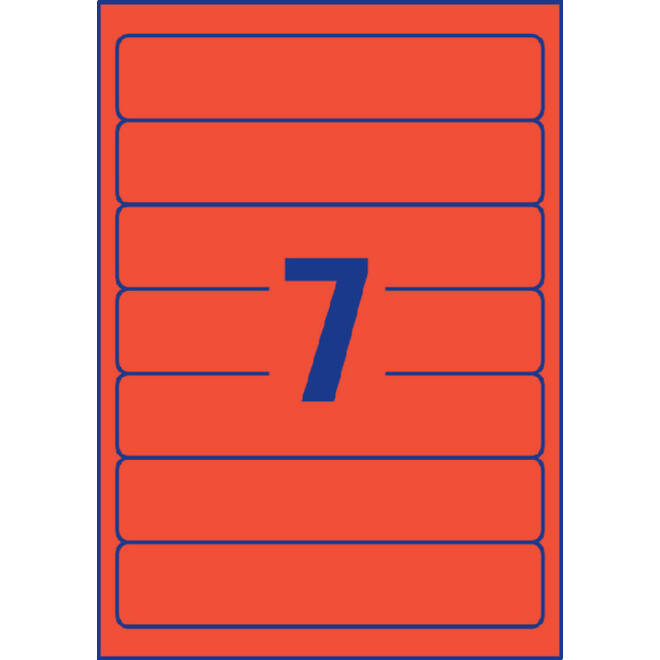 Rugetiket Avery Zweckform smal 38x192mm zelfklevend rood