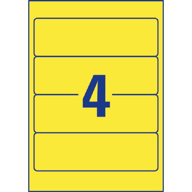 Rugetiket Avery breed 61x192mm zelfklevend geel