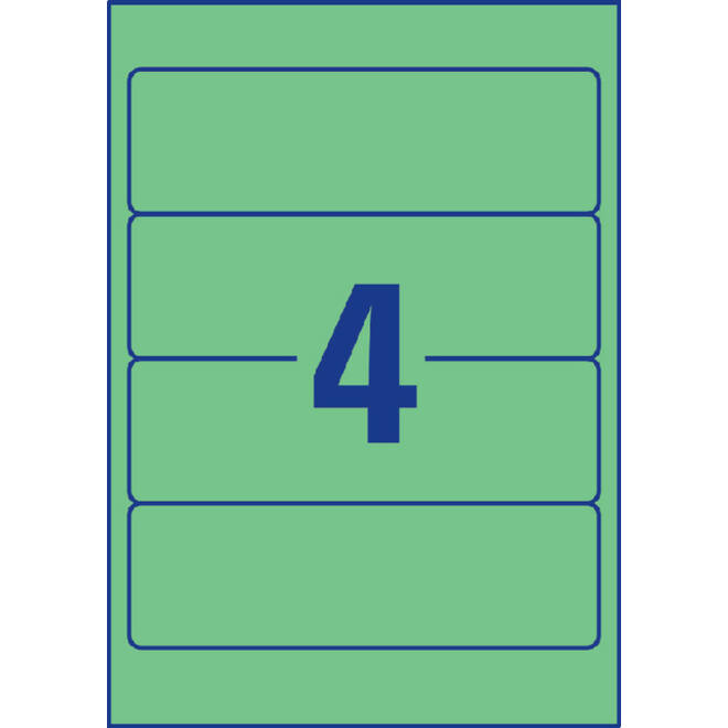Rugetiket Avery breed 61x192mm zelfklevend groen