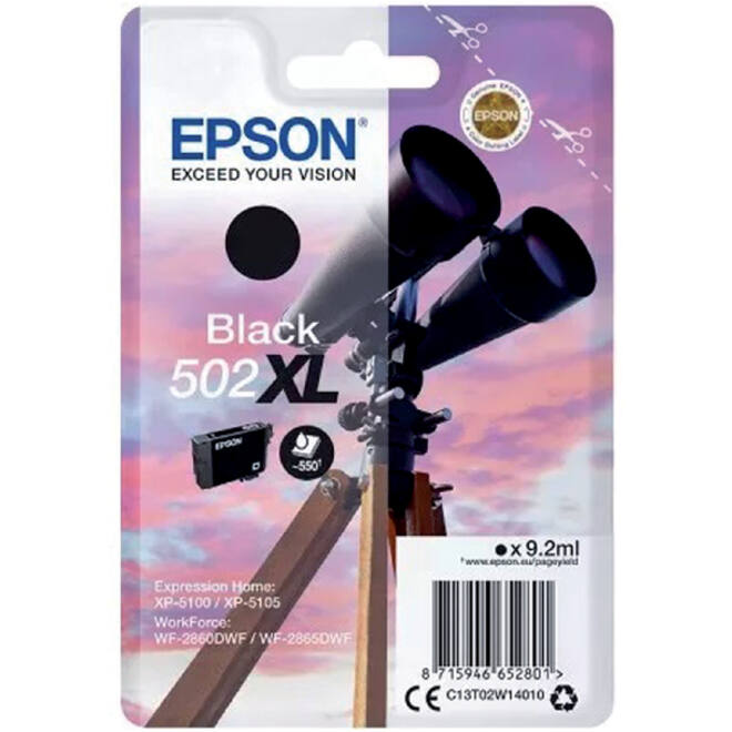 Inktcartridge Epson 502XL T02W1 zwart