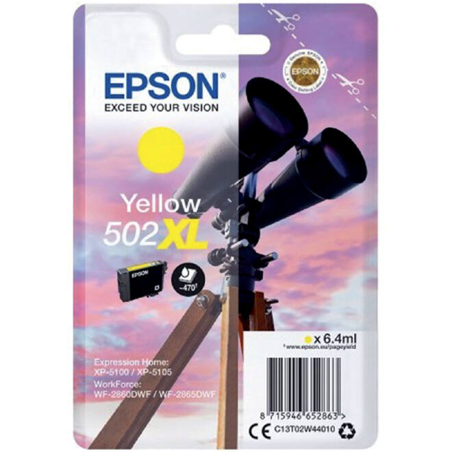 Inktcartridge Epson 502XL T02W4 geel