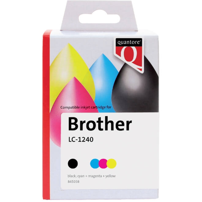 Inktcartridge Quantore alternatief tbv Brother LC-1240 zwart+ 3 kleuren