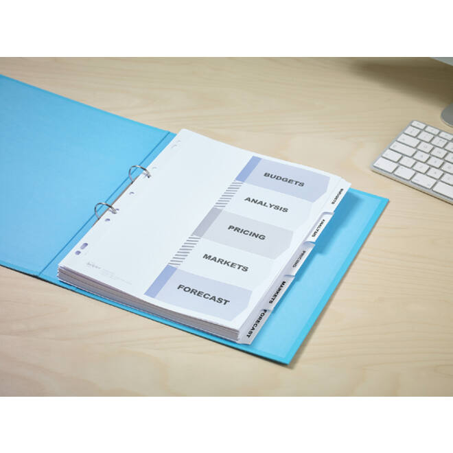 Tabbladen Avery Indexmaker 9-gaats 5-delig wit