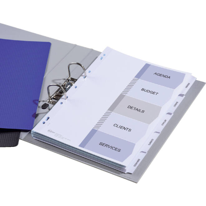 Tabbladen Avery Indexmaker 9-gaats 5-delig wit