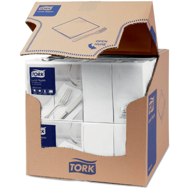 Servetten Tork Enviroment Print 1/8 gevouwen 2-laags 200st wit 477402