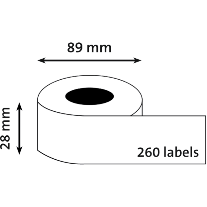 Labeletiket Quantore 99010 89x28mm adres wit