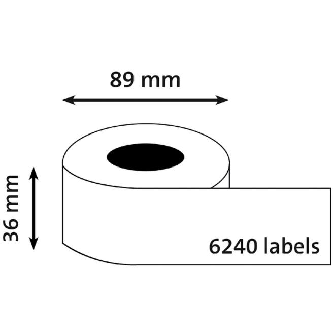 Etiket Dymo LabelWriter adressering 36x89mm 24 rollen á 260 stuks wit