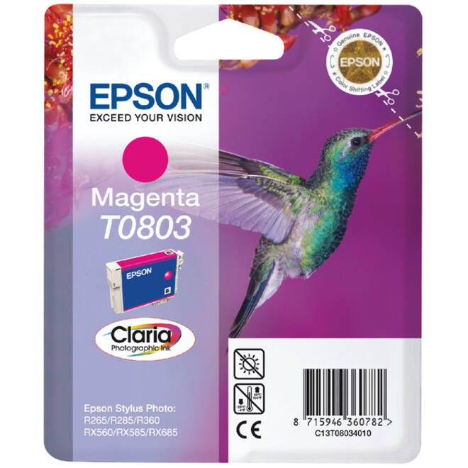 Inktcartridge Epson T0803 rood