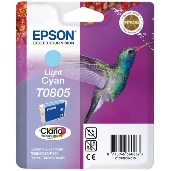 Inktcartridge Epson T0805 lichtblauw