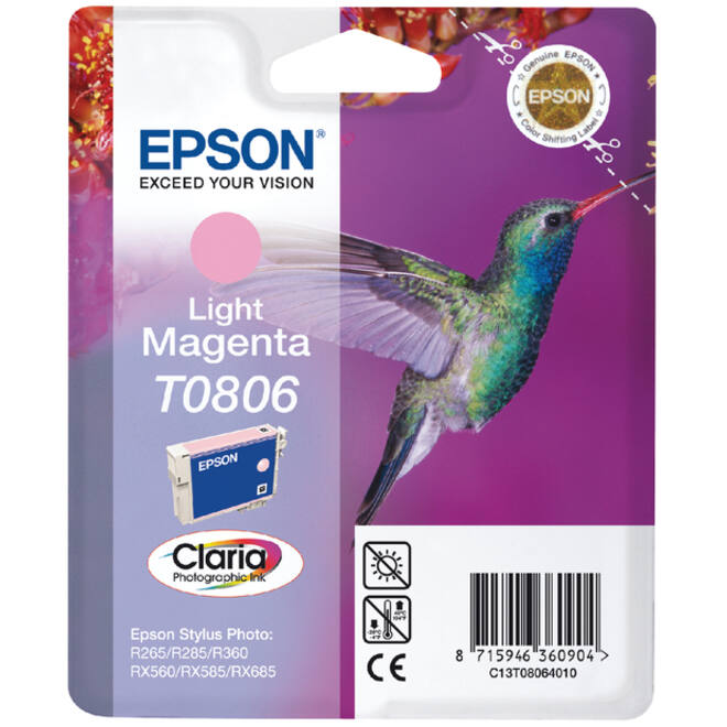 Inktcartridge Epson T0806 lichtrood