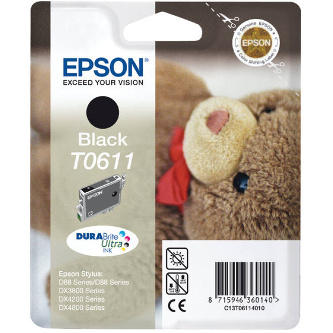 Inktcartridge Epson T0611 zwart