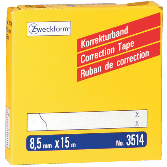 Correctietape Zweckform 3514 8.5mmx15m 2regels
