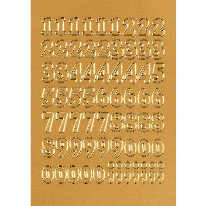 Etiket HERMA 4184 12mm getallen 0-9 goudfolie 66stuks