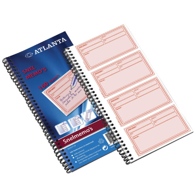 Snelmemo Djois Atlanta 74x125mm 160 notities in tweevoud wit