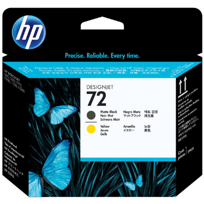 Printkop HP C9384A 72 geel + mat zwart