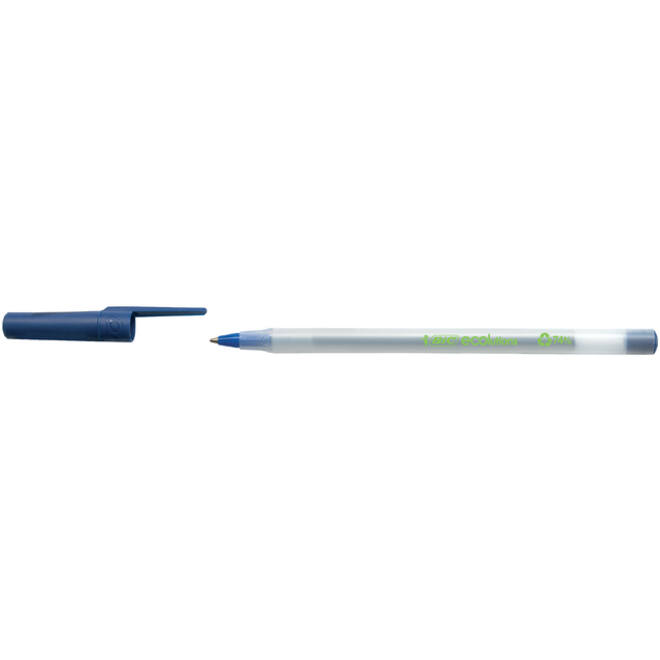 Balpen Bic ecolutions round stic medium blauw