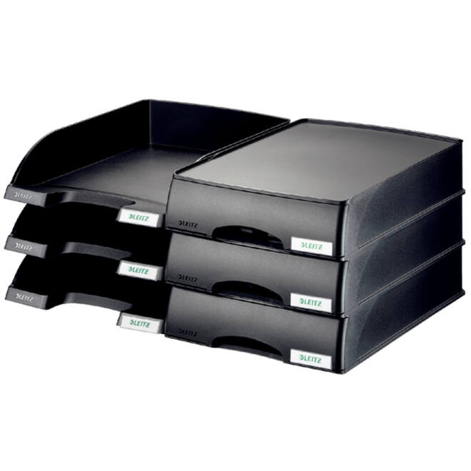 Brievenbak Leitz Plus met lade A4 maxi zwart