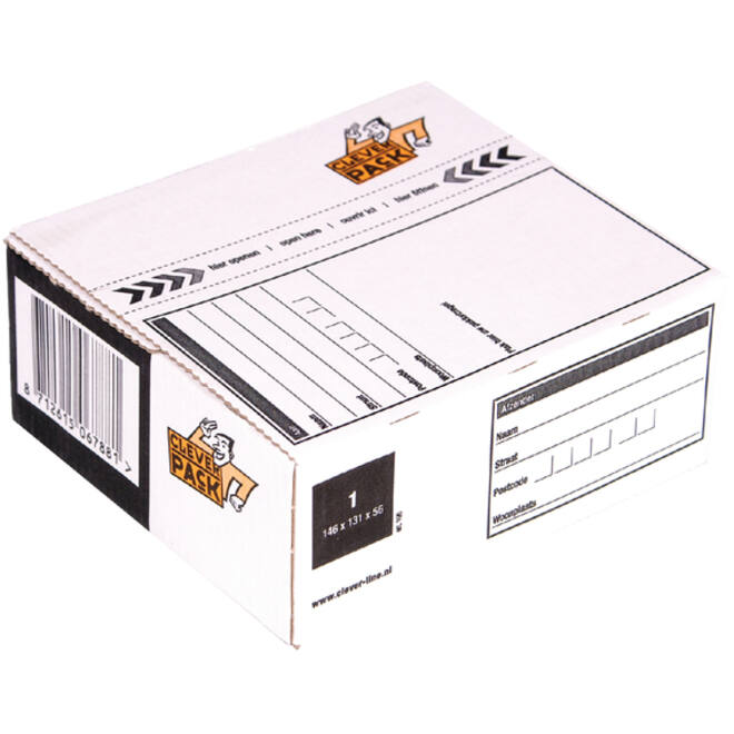 Postpakketbox 1 CleverPack 146x131x56mm wit pak à 25 stuks