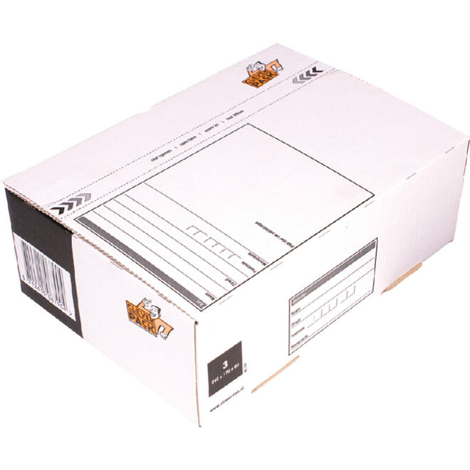 Postpakketbox 3 CleverPack 240x170x80mm wit pak à 25 stuks