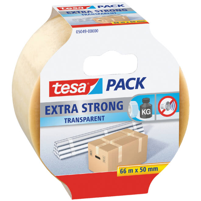 Verpakkingstape tesapack® Extra Strong 66mx50mm pvc transparant