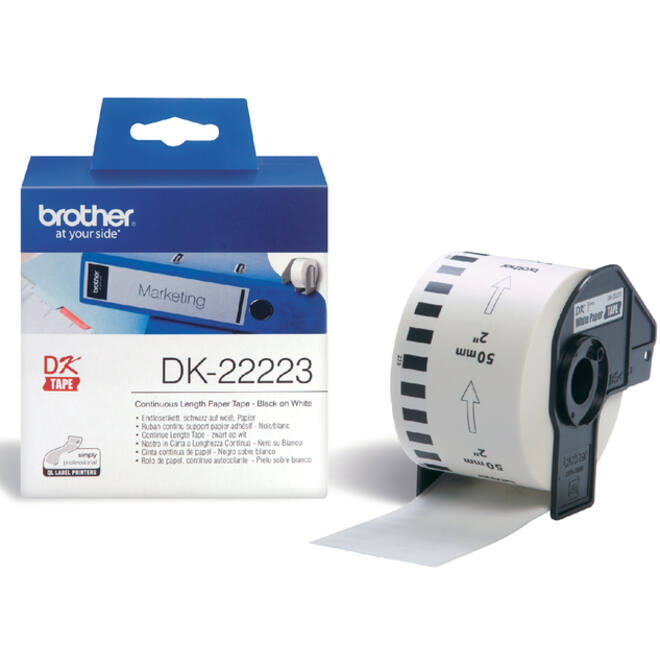 Etiket Brother DK-22223 50mm thermisch 30-meter wit papier