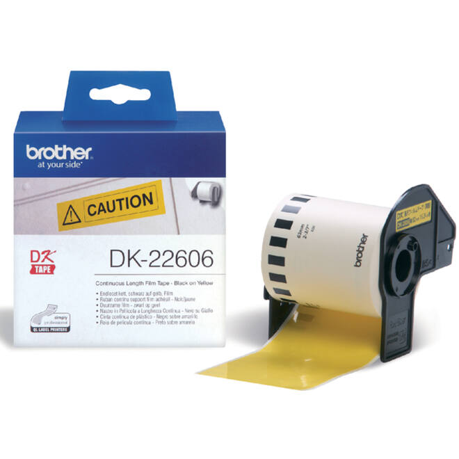 Etiket Brother DK-22606 62mm 15-meter gele film