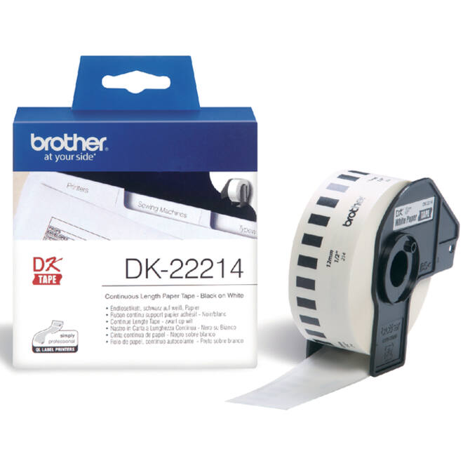 Etiket Brother DK-22214 12mm thermisch 30-meter wit papier