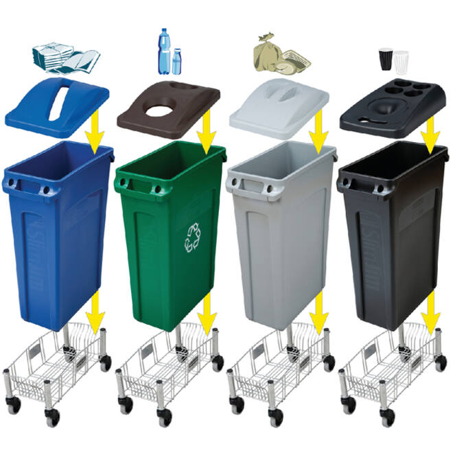 Afvalbak Rubbermaid Slim Jim Vented met luchtsleuven 87L grijs