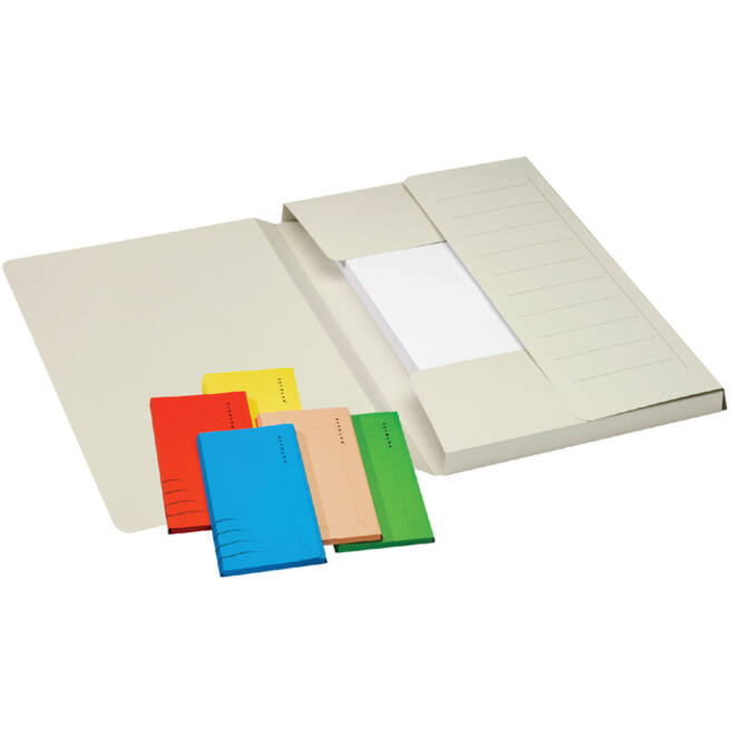 Dossiermap Djois Secolor Mammoet folio 3 kleppen 250gr recycled geel 50 stuks