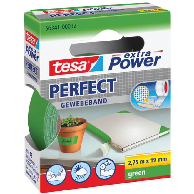 Textieltape tesa® extra Power Perfect 2.75mx19mm groen
