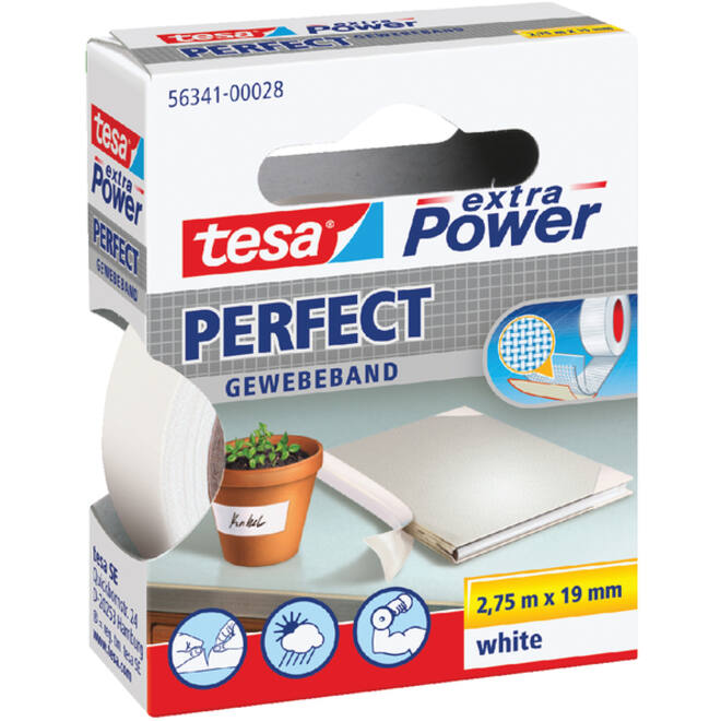 Textieltape tesa® extra Power Perfect 2.75mx19mm wit