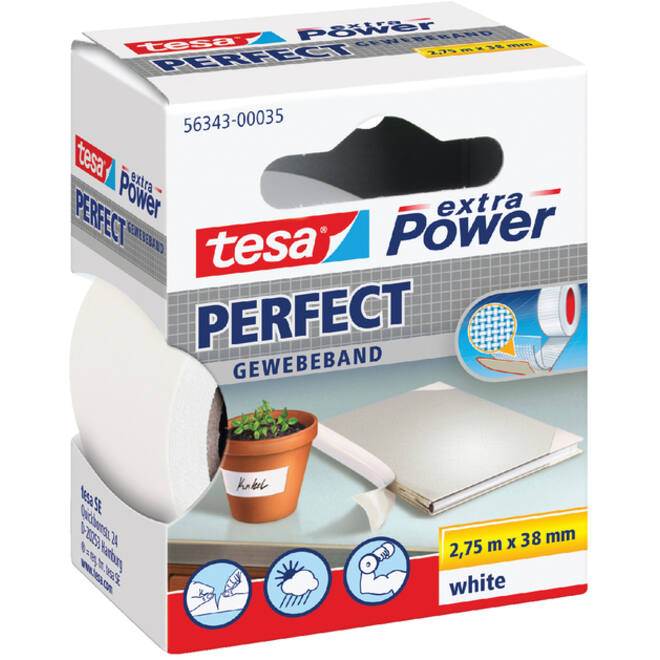 Textieltape tesa® extra Power Perfect 2.75mx38mm wit