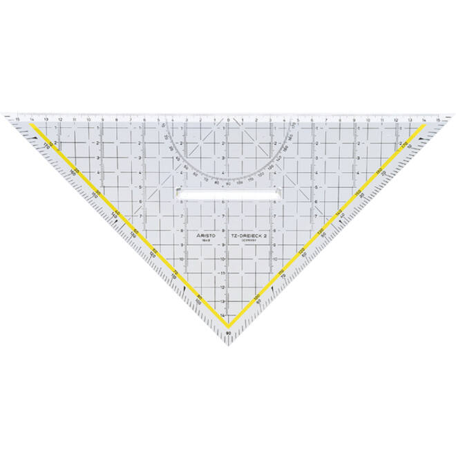 Geodriehoek Aristo 1648/2 325mm met greep transparant