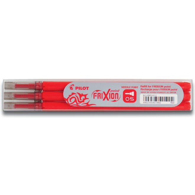 Rollerpenvulling PILOT friXion fijn rood set à 3 stuks