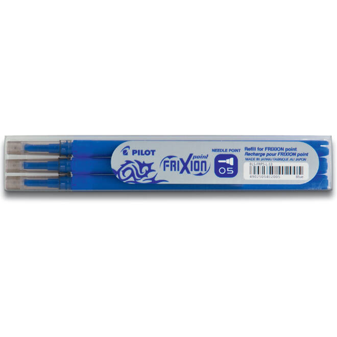 Rollerpenvulling PILOT friXion fijn blauw set à 3 stuks