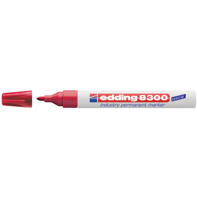 Viltstift edding 8300 industrie rond 1.5-3mm rood