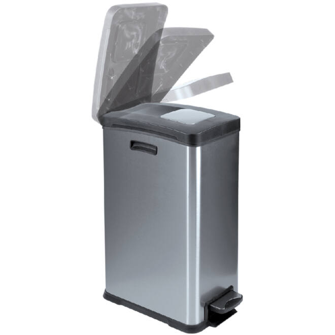 Afvalbak EKO Rejoice pedaalemmer 30 liter mat RVS