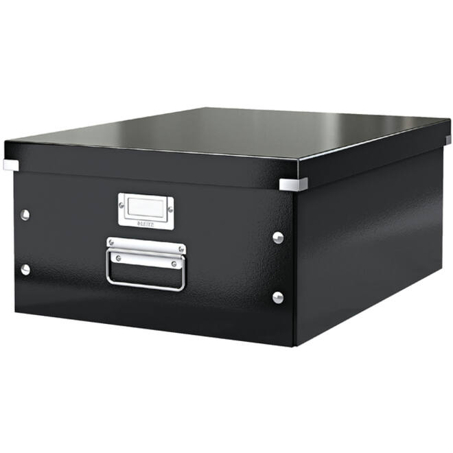 Opbergdoos Leitz WOW Click & Store groot 369x200x482mm zwart