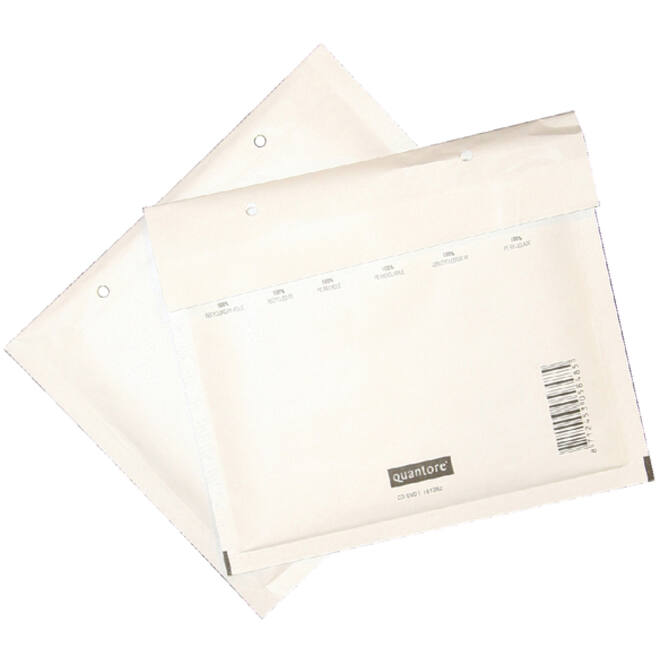 Cd envelop Quantore luchtkussen 175x200mm wit 100stuks