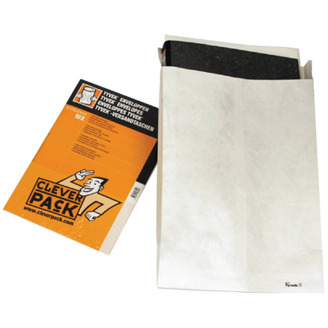 Envelop CleverPack Tyvek C4 229x324mm zelfklevend wit pak à 10 stuks