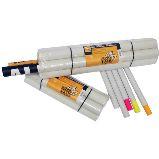 Verzendkoker CleverPack A1 650x50x1.5 met doppen wit pak à 5 stuks