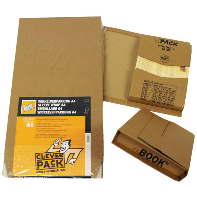 Wikkelverpakking CleverPack A4 zelfklevend bruin pak à 25 stuks