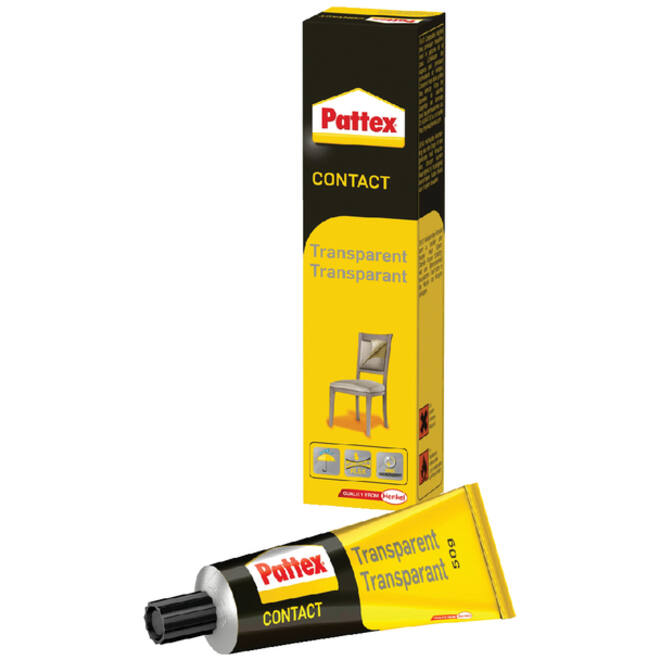 Contactlijm Pattex transparant tube 50gram op blister