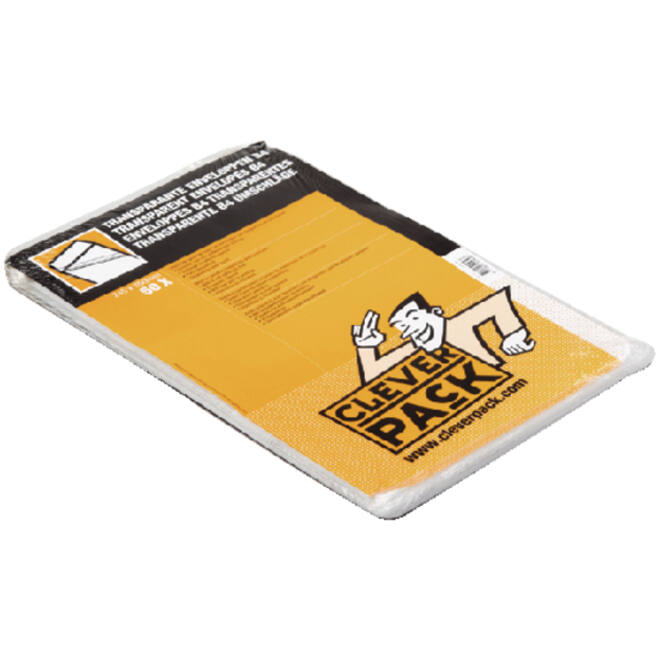 Envelop CleverPack akte B4 245x350mm zelfklevend transparant pak à 50 stuks